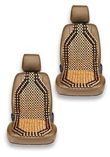 Wood Beaded Comfort Seat Cushion Seat Cover 2 Pcs. 2 Pack Beige/ Black