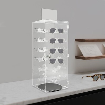 Lockable Sunglass Display Case, Acrylic Sunglasses Organizer