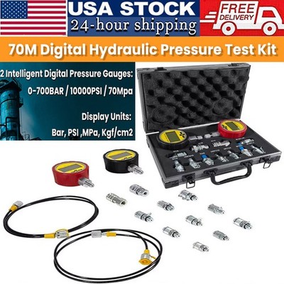 70MPA/10000PSI Digital Pressure Gauge Test Kit for Case,John Deere,Excavator