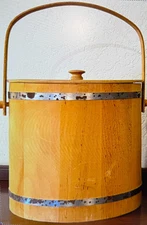 VTG 1960's BASKETVILLE WOODEN SUGAR BUCKET MADE IN PUTNEY VERMONT 12" x 12" MCM