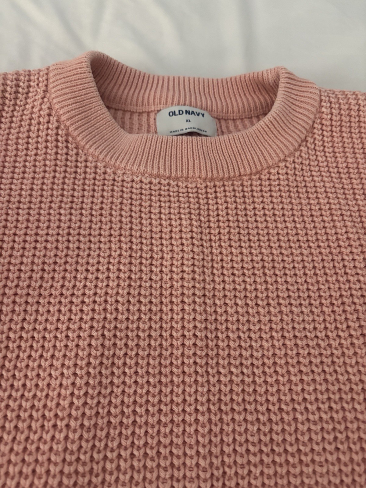 Old Navy Pink Knit Pullover Sweater Crew Neck Long Sleeve Women XL