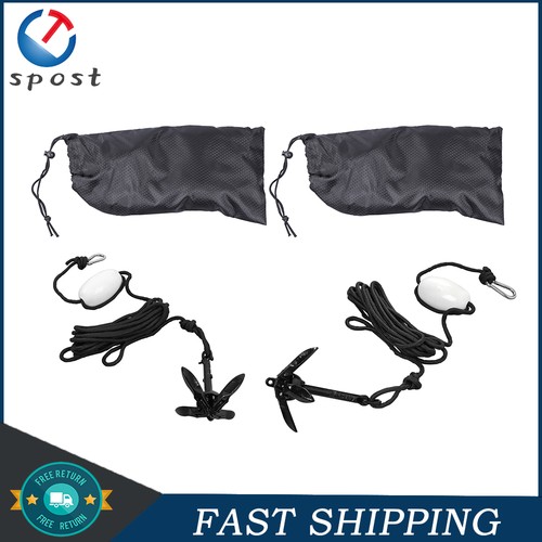 For Grapnel Boat Marine Kayak 2-Pack Folding Anchor Set 7.05LB Black - 第 1/15 張圖片