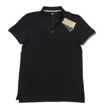 Boss Hugo Boss Men's Black Phillipson 38 Regular Fit Short Sleeve Polo Shirt