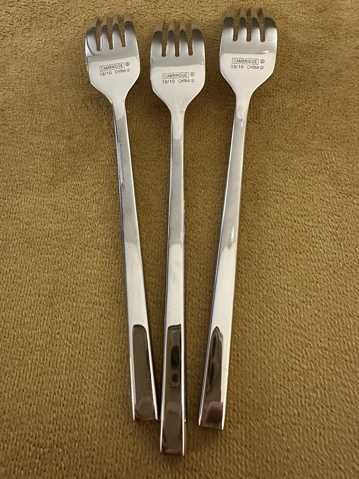 (3) DINNER FORKS Cambridge Chop Conversation 18/10 Stainless **MINT** thumbnail 2