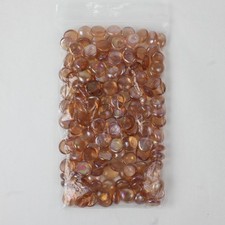 Lot Of 150 Unbranded Matching Clear Orange Glass Stones/Pebbles Iridescent
