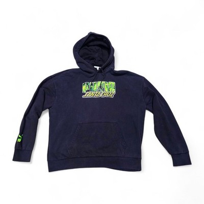 Puma x Santa Cruz Hoodie - Black Graphic Skate Kapuzenpullover Gr. L selten