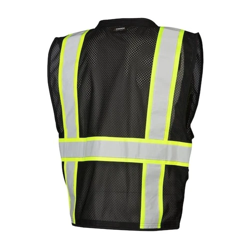 Kishigo B100-S-M Safety Vest,Zipper,Black,S/M image 2