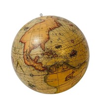 Latin Cartographic Globe Reproduction With Rhumb Lines & Sea Creatures