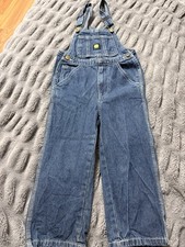John Deere Child Size 5 Jean Overalls Blue Denim Adjustable Straps