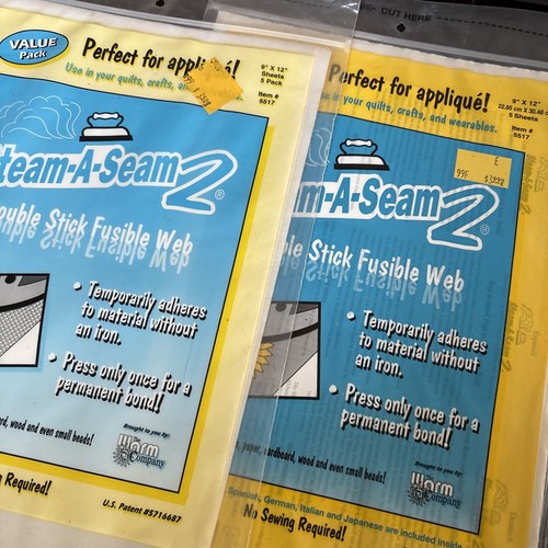 2 Of The Warm Company Steam-A-Seam 2 Double Stick Fusible Web 9x12" 5pk #5517 - Picture 5 of 5