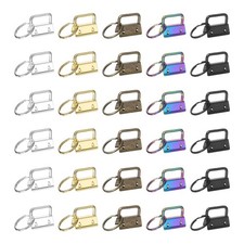 30Pcs Key Fob Hardware 26mm Silver/Gold/Bronze /Colorful/Glossy Black