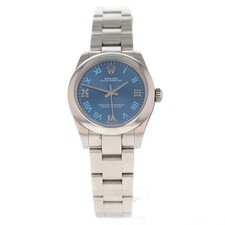Rolex Oyster Perpetual 31mm Azzurro Blue Dial Automatic Women's Wristwatch