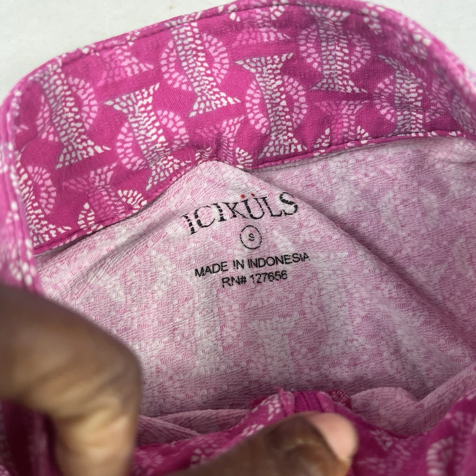 Icikuls Womens 1/4 Zip Golf Top Geometric Print Long Sleeve Performance Shirt S - Image 4 of 4