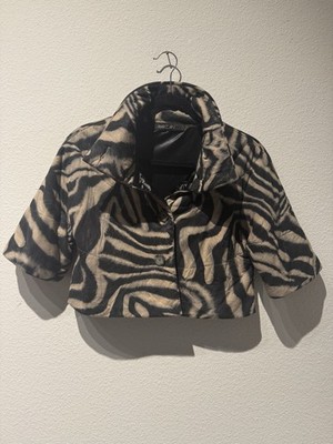 MARC CAIN Women's Zebra Print Crop Jacket Size N1