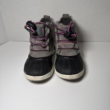Sorel Out N About III Classic Duck Boots Youth Size 1 Gray/Pink Waterproof