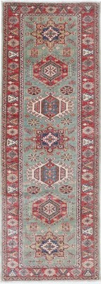 2.6x7.7 ft Hand Knotted Turkish Kitchen Runner Rug. Corridor Rug. Hallway Runner