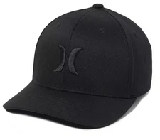 HURLEY One And Only Men’s Flex Fit Hat Cap Black L/XL • HNHM0002-022 NEW