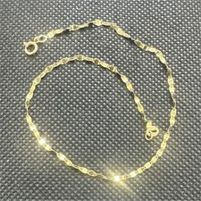 14k Italy Yellow Gold Chain Anklet 9 inch Spring Ring Closure