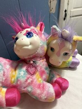 Unicorn Surprise Plush Lot Of Two 2017 Tye Dye And 2022 Pink Unicorn With Babies