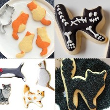 8 Pcs Cute for Cat Shape Cookie Cutter DIY Mold Cartoon Walking Sitting for Cat