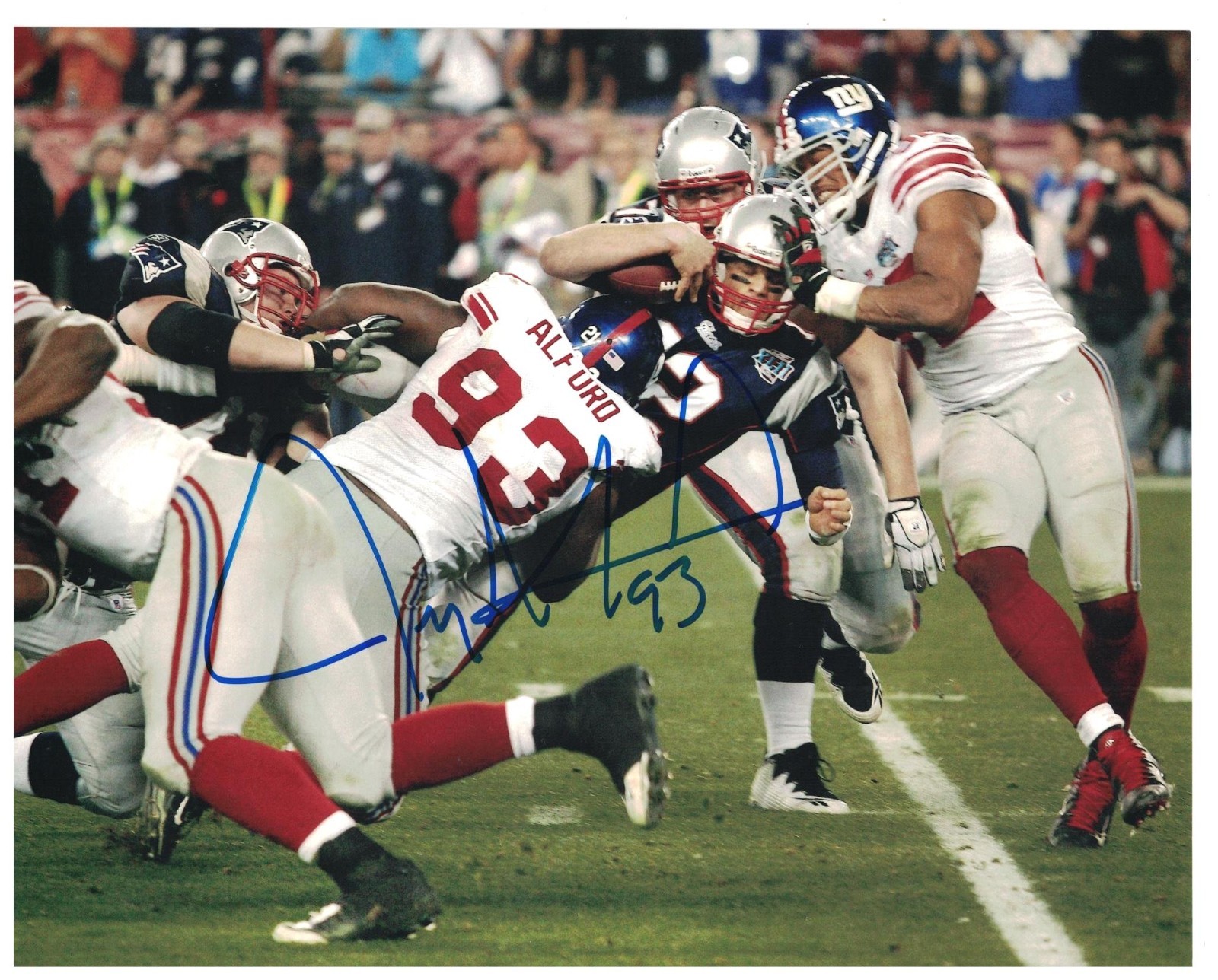 Jay Alford Signed Autographed 8 x 10 Photo NY Giants Super Bowl Champs E