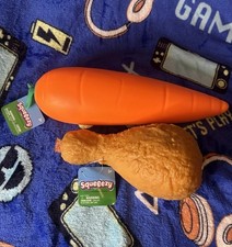 LOT OF 2 Squishy Squeeezy Carrot Fried Chicken Leg Sunny Days Brand New Viral