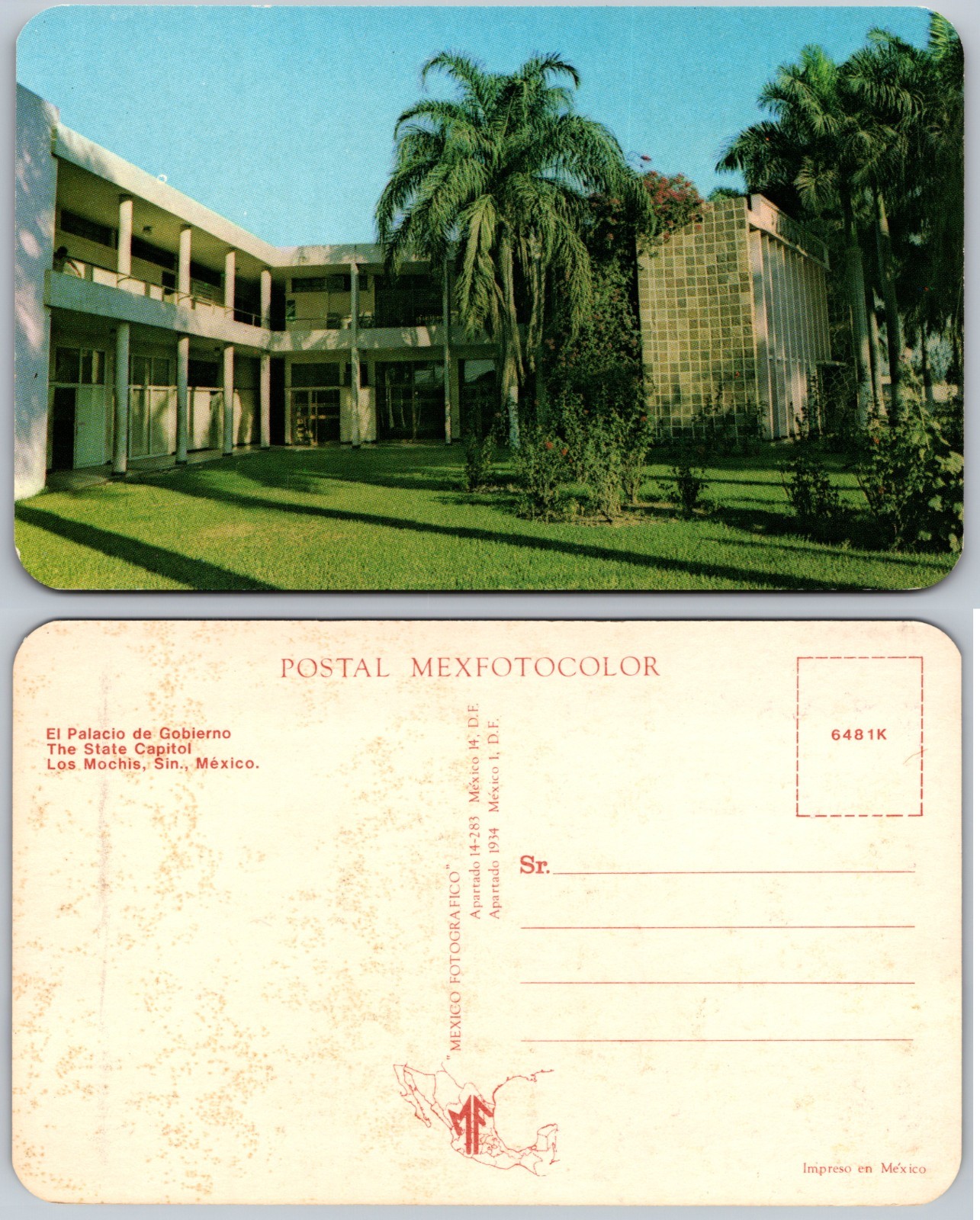 Postal Palacio Gobierno Los Mochis México