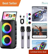 Portable Bluetooth Karaoke Speaker with Microphones 15W Home Party Outdoor