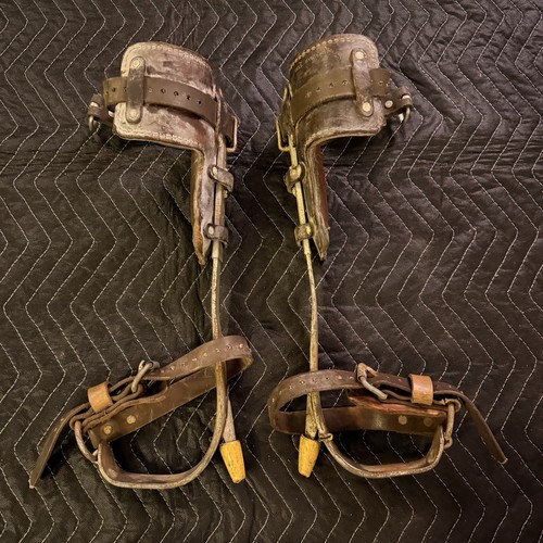 Vintage Bell System Lineman Pole Climbing Spurs Gaffs Hooks