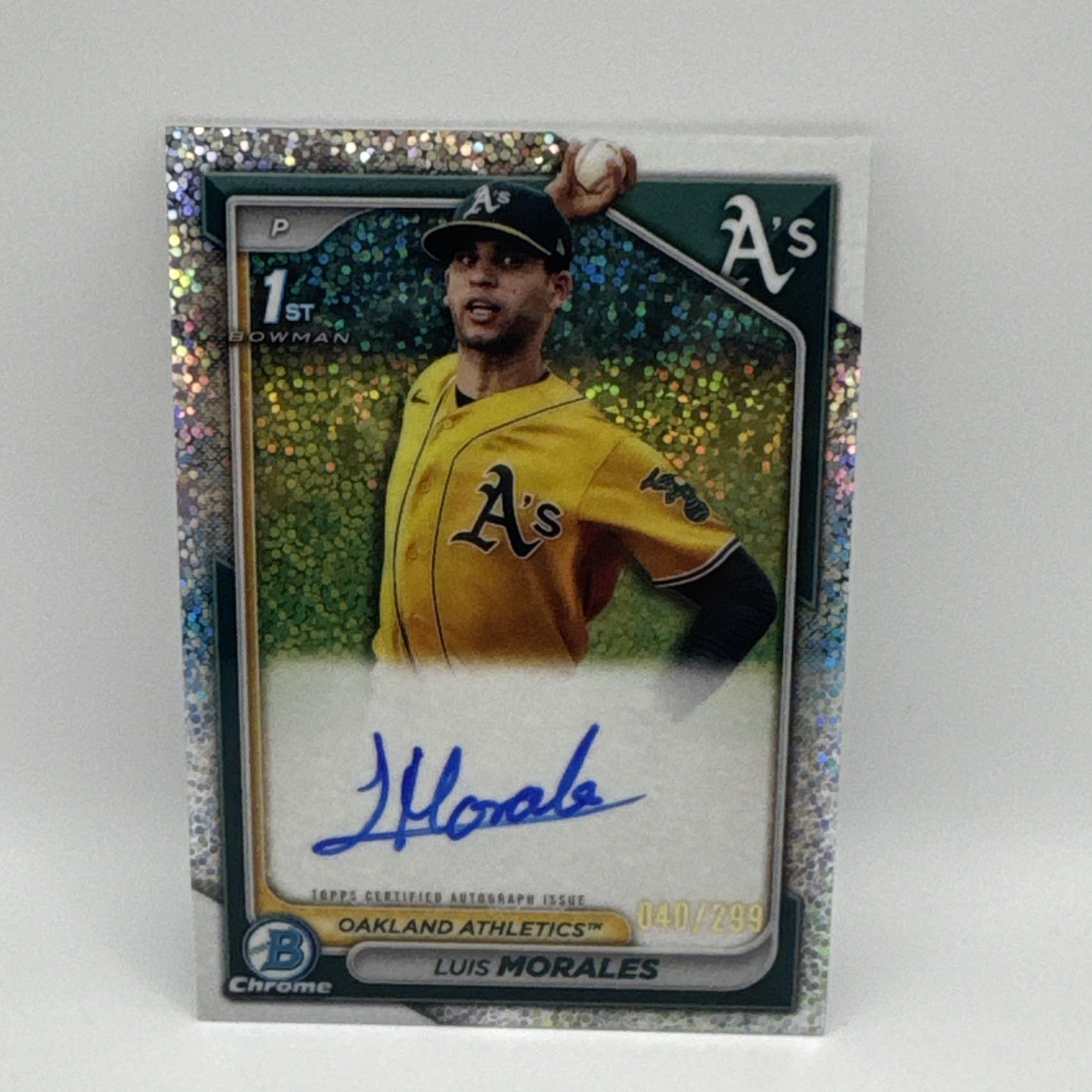 2024 Bowman Chrome Prospect 1st Auto Luis Morales CPA-LM Speckle Refractor /299