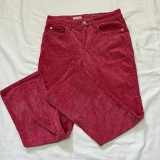 Anthropologie PILCRO 28 The Yaya Corduroy Crop Flare Pants Pink Rose