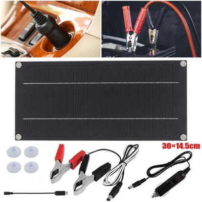 7W 12V Solarpanel Ladegerät für KFZ Autobatterie, tragbares Solarmodul Aufladen