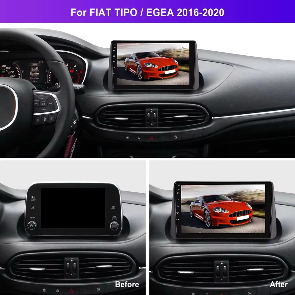 Autoradio Android 9” Per Fiat Tipo-Egea 4GB Ram 64GB Rom-Telecamera Inclusa HD - Immagine 2 di 4