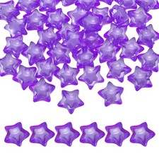 50pcs Acrylic Star Beads, 18mm Star-Shaped Pony Loose Spacer Beads, Light Purple