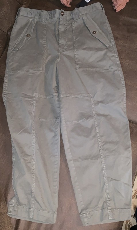 Banana Republic Patch Pocket Jeans Womans Size 10 Olive Green Straight Leg 110$ 