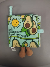 Jellycat I Am An Avocado Fabric Book Sensory Newborn Crinkle Squeak Dangly Legs