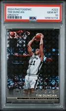 2024-25 Panini Photogenic - Legends Tim Duncan #222 Groovy /35 PSA 10 GEM MINT