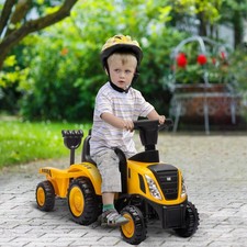 Qaba Ride On Excavator for Kids with Shovel, Trailer, No Power Design