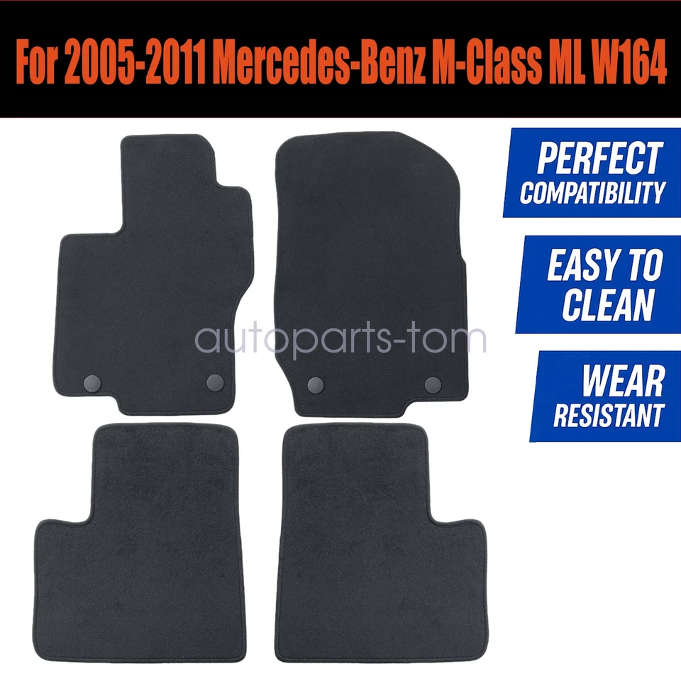 Alfombrillas alfombra para Mercedes-Benz Clase M ML W164 2005-2011 terciopelo negro nuevas Foto 3 de 4