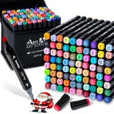 Alcohol Markers Set, 80 Color Dual Tip Art Drawing Markers, Artist Pens with ...
