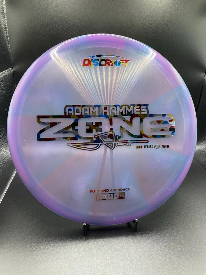 Discraft Zone 2025 Tour Series Swirl Adam Hammes 173-174G - Wonderbread Stamp - Image 2 of 3