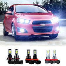 Kit combinado de bombillas de faros LED + luces antiniebla para Chevrolet Sonic 2012-2016
