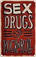 Blechschild 30X20 Cm Sex Drugs Rock N Roll Dekoration Deko Geschenk Metall Schil