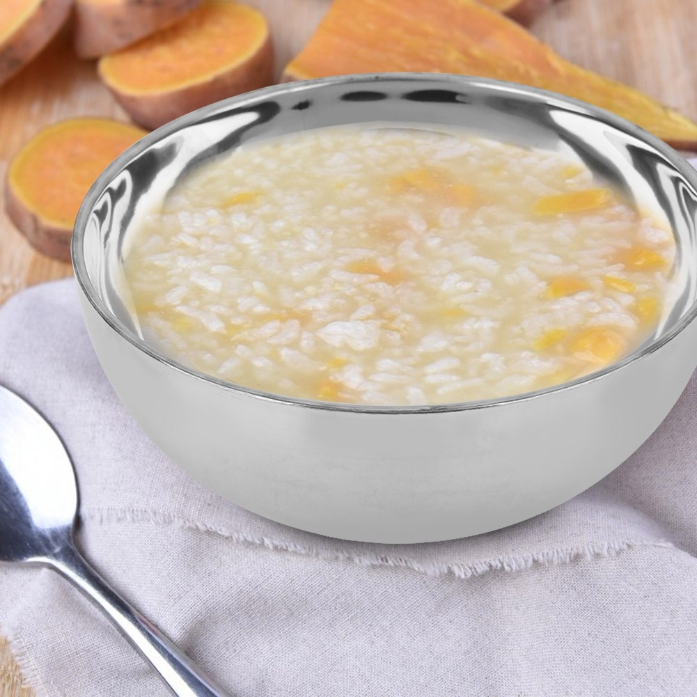 Stainless Steel Double Layer Bowl Perfect For Soup & Noodles