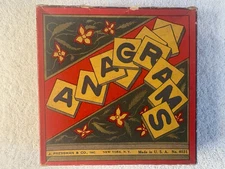 Vintage J. Pressman Co Anagrams Game in Box with Instructions, No. 4031