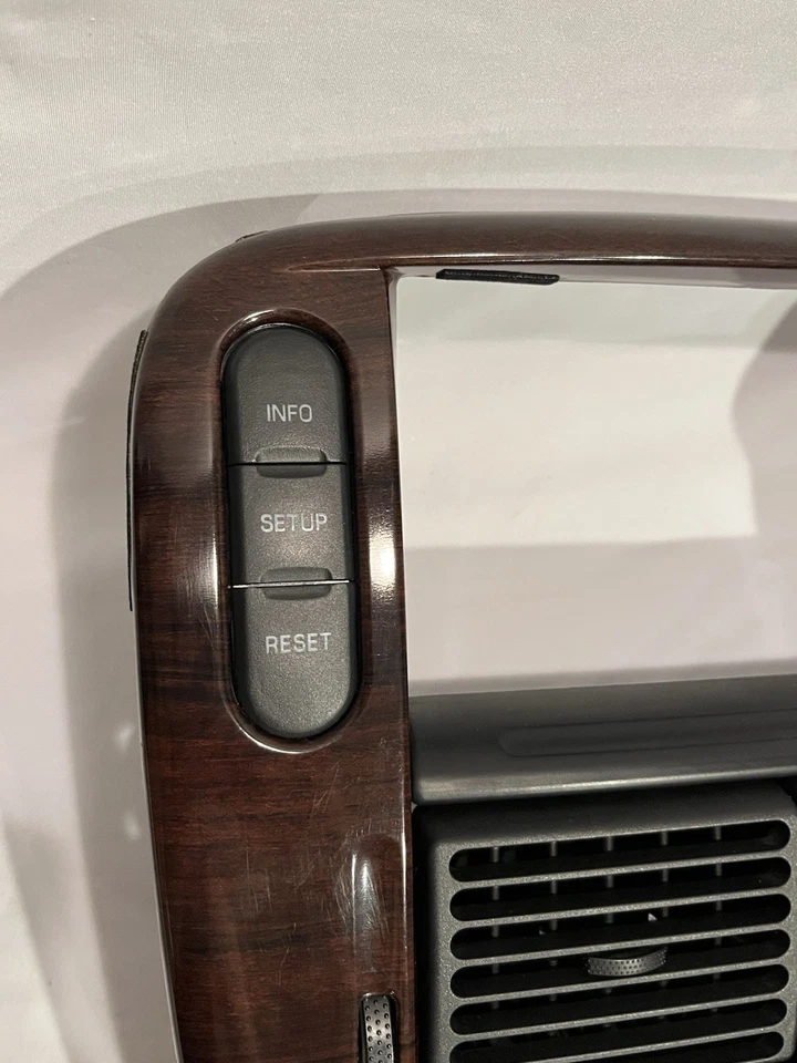 2002-2005 Ford Explorer aquecedor AC controle climático moldura rádio grão de madeira fabricante de equipamento original✅ - Imagem 4 de 4