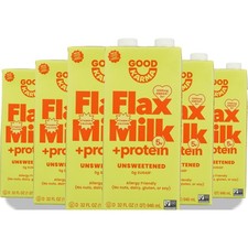 Good Karma ungesüßte Leinmilch mit Protein 32 flüssige Unzen Floz 6er Pack