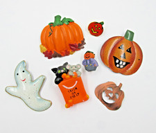 Halloween Pins Lot of 7 Jack O Lantern Pumpkins Ghost Trick or Treat Kittens