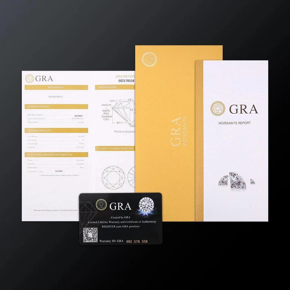 GRA Certified Loose Colored Moissanite Round Stones D VVS1 All Sizes - Image 2 of 3