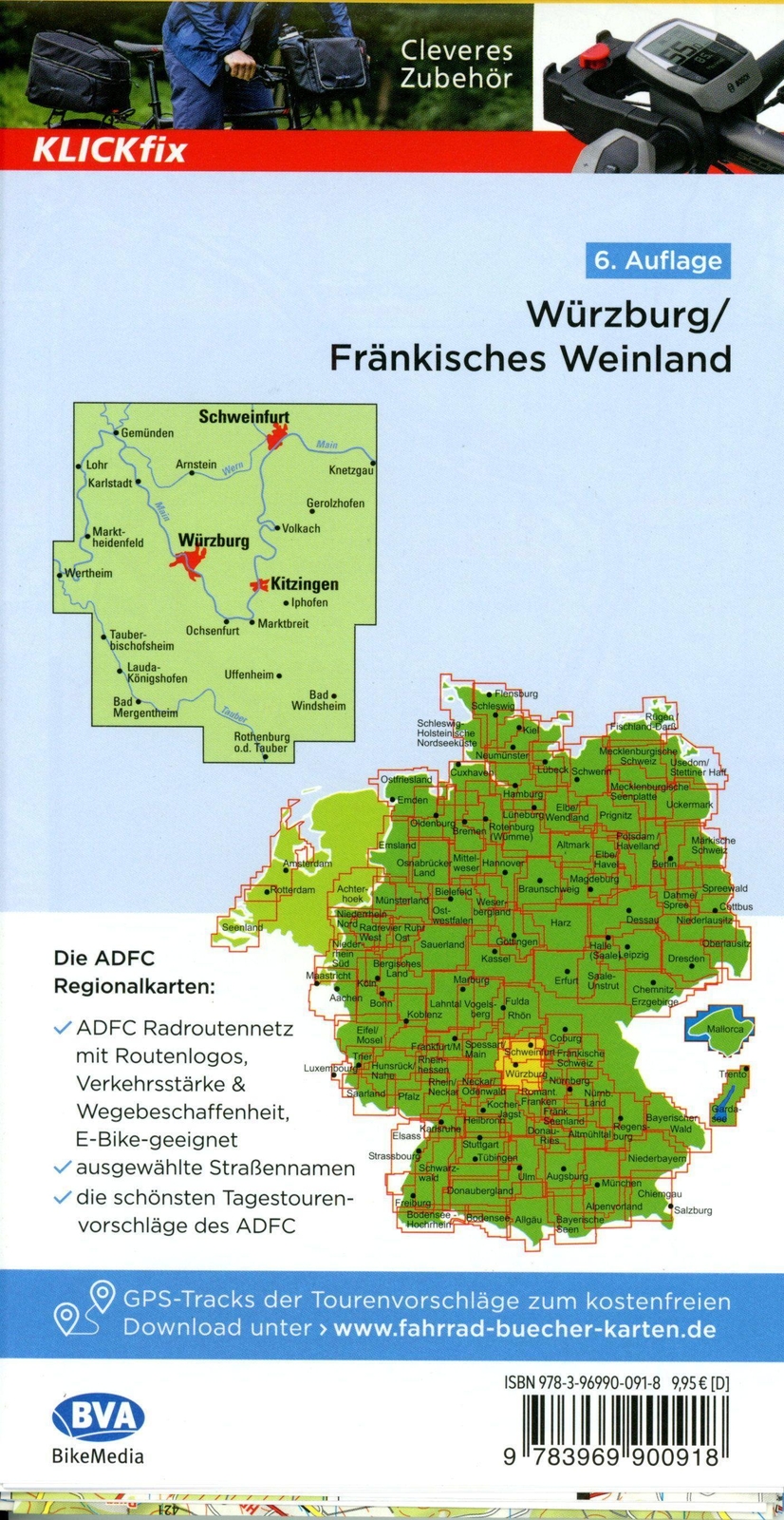 Thumbnail - Adfc-regionalkarte Würzburg Fränkisches Weinland, 1:75.000, Mit...